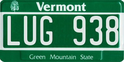 VT license plate LUG938