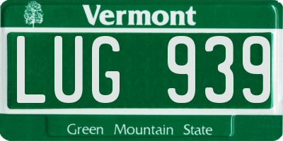 VT license plate LUG939
