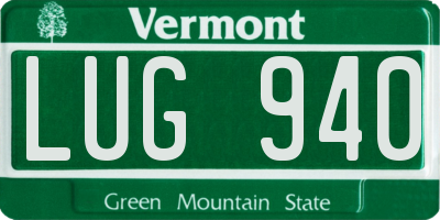 VT license plate LUG940