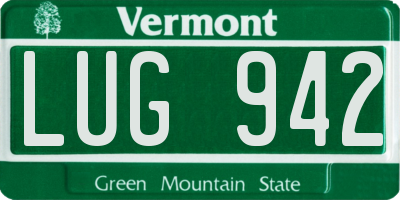 VT license plate LUG942