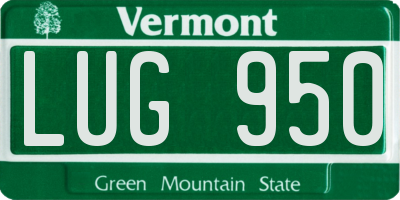 VT license plate LUG950