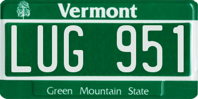 VT license plate LUG951