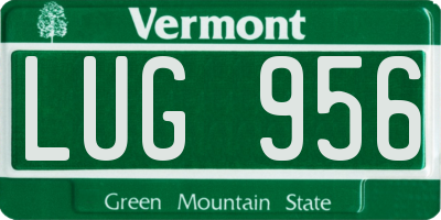 VT license plate LUG956