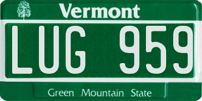 VT license plate LUG959