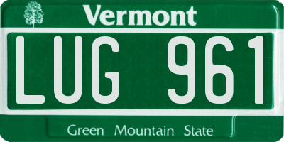 VT license plate LUG961