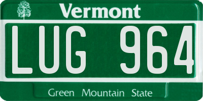 VT license plate LUG964