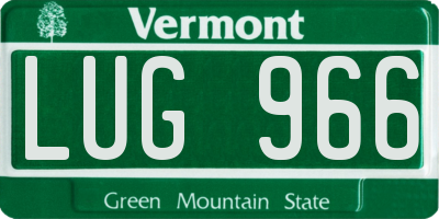 VT license plate LUG966