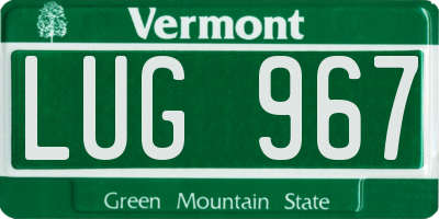 VT license plate LUG967