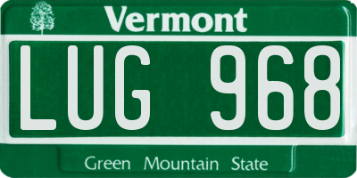 VT license plate LUG968