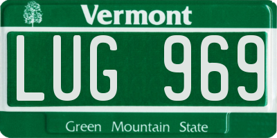 VT license plate LUG969