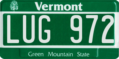 VT license plate LUG972