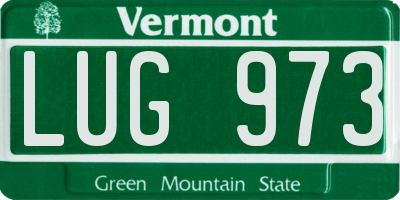 VT license plate LUG973
