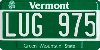 VT license plate LUG975