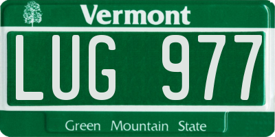 VT license plate LUG977