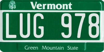 VT license plate LUG978