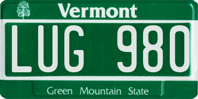 VT license plate LUG980