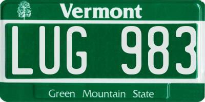 VT license plate LUG983