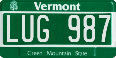 VT license plate LUG987