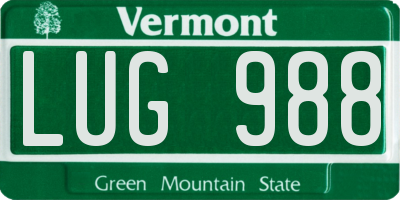 VT license plate LUG988