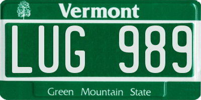VT license plate LUG989