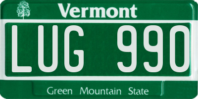 VT license plate LUG990