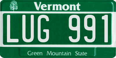 VT license plate LUG991