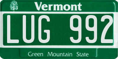 VT license plate LUG992