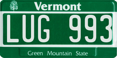 VT license plate LUG993
