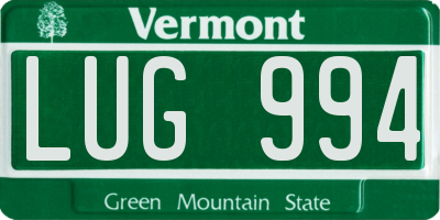 VT license plate LUG994