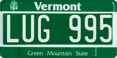 VT license plate LUG995