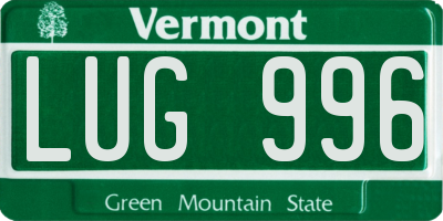 VT license plate LUG996