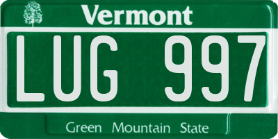 VT license plate LUG997