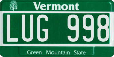 VT license plate LUG998