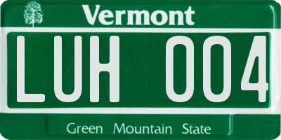 VT license plate LUH004