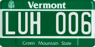 VT license plate LUH006