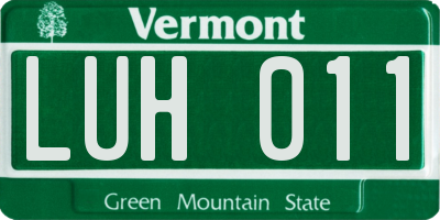 VT license plate LUH011
