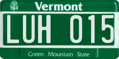 VT license plate LUH015