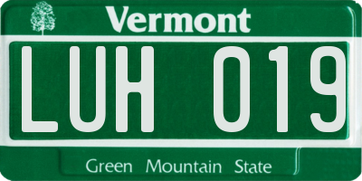 VT license plate LUH019