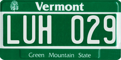 VT license plate LUH029