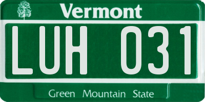 VT license plate LUH031