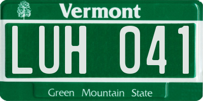 VT license plate LUH041