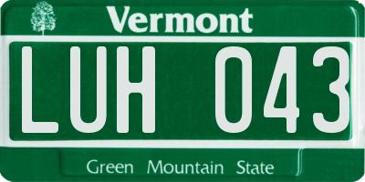 VT license plate LUH043