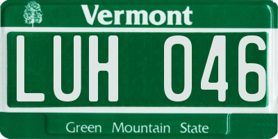 VT license plate LUH046