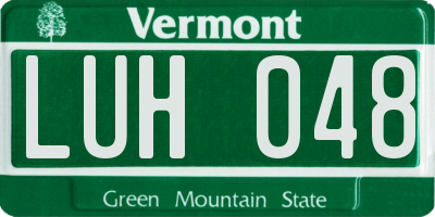 VT license plate LUH048