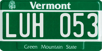 VT license plate LUH053