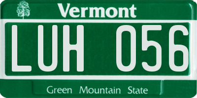 VT license plate LUH056