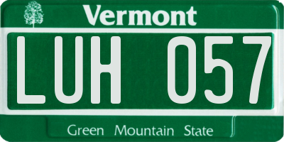 VT license plate LUH057