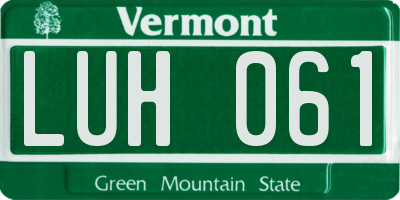 VT license plate LUH061
