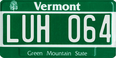 VT license plate LUH064