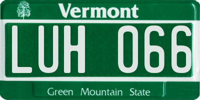 VT license plate LUH066